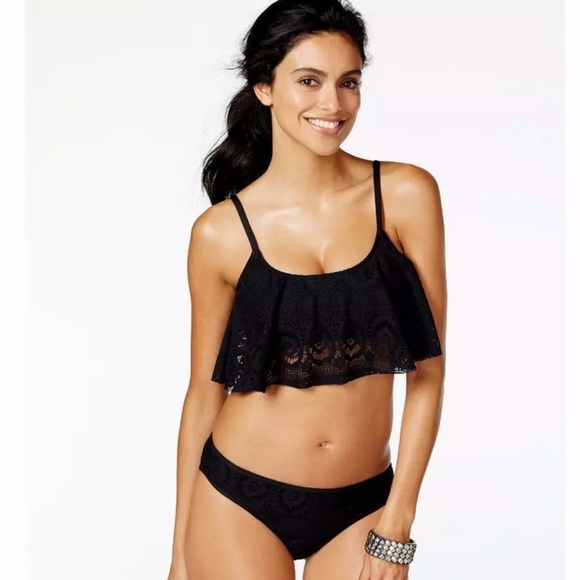 Kenneth Cole Reaction Other - 👙Kenneth Cole NWT Black Crochet Bikini Set Top AND Bottom Size Medium 👙